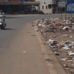 Not removing garbage on time near Mallayapeta, Katheru at Sri Kamakshi Silpasala in Rajahmundry.